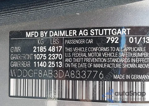 2013 Mercedes-Benz C 300 Luxury 4Matic from USA, damaged, VIN WDDGF8AB3DA833776